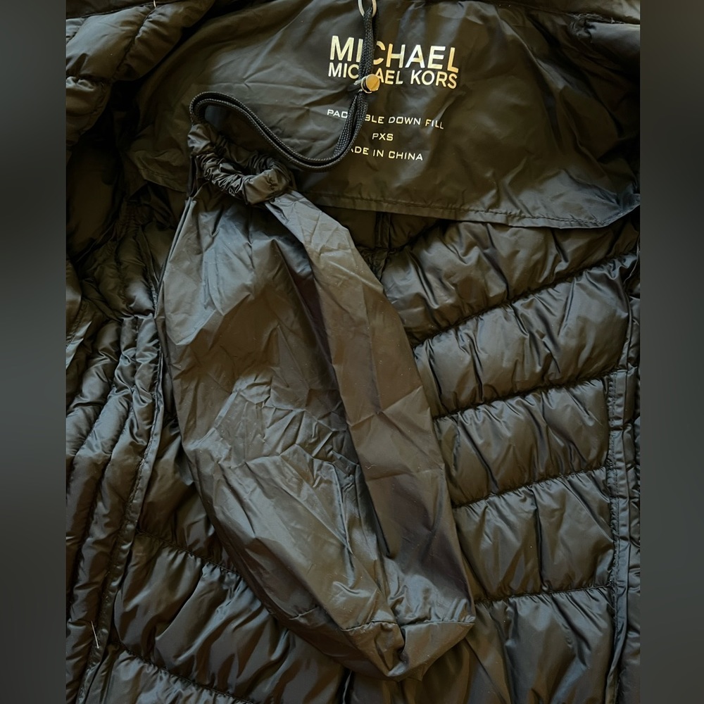 Michael Kors Packable Down Puffer Coat Black PXS - Picture 4 of 7